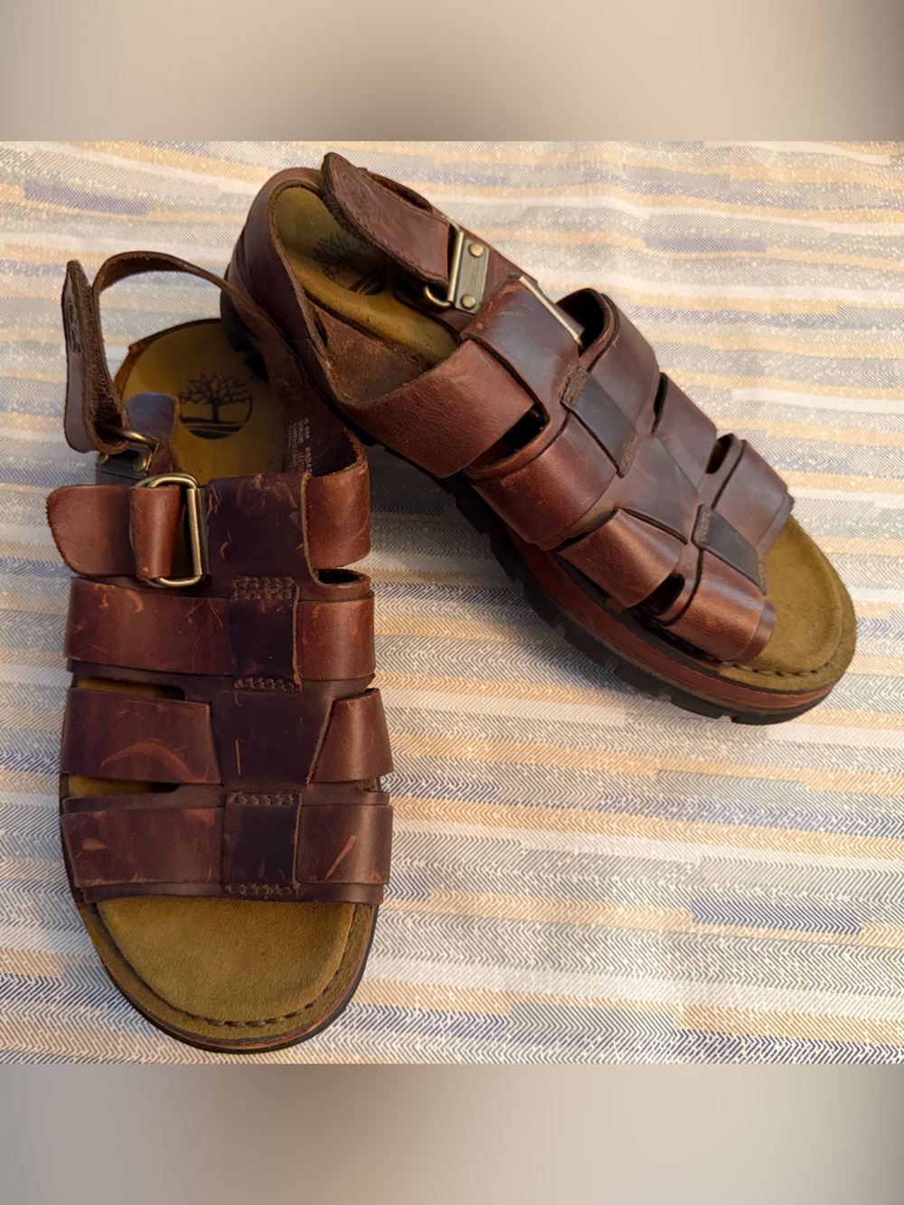 Men's Brown Leather Fisherman Sandals